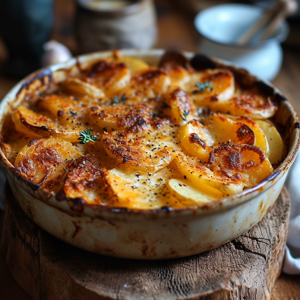 potato and parsnip gratin